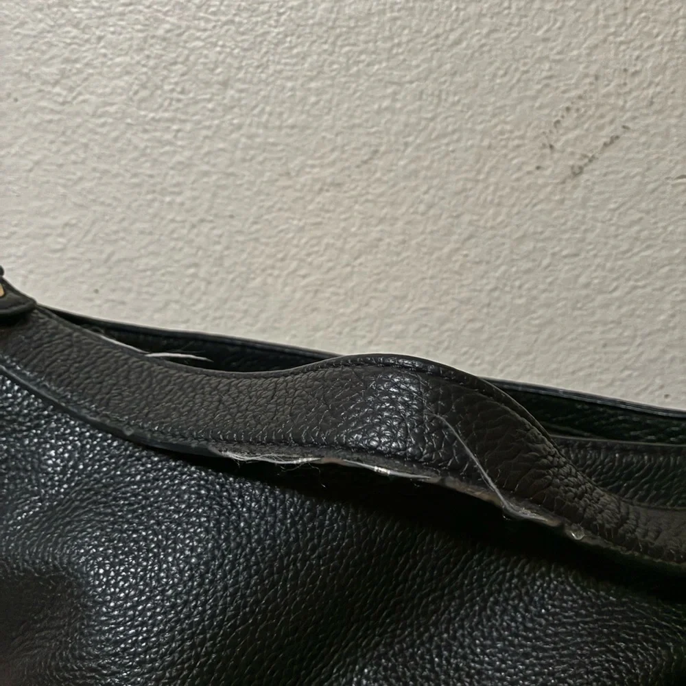 Michael Kors Black Leather Hobo Bag with Textured Finish - Picture 3 of 4